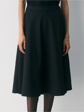 Aritzia Babaton Black A-Line Midi Skirt Beacon Skirt 0191